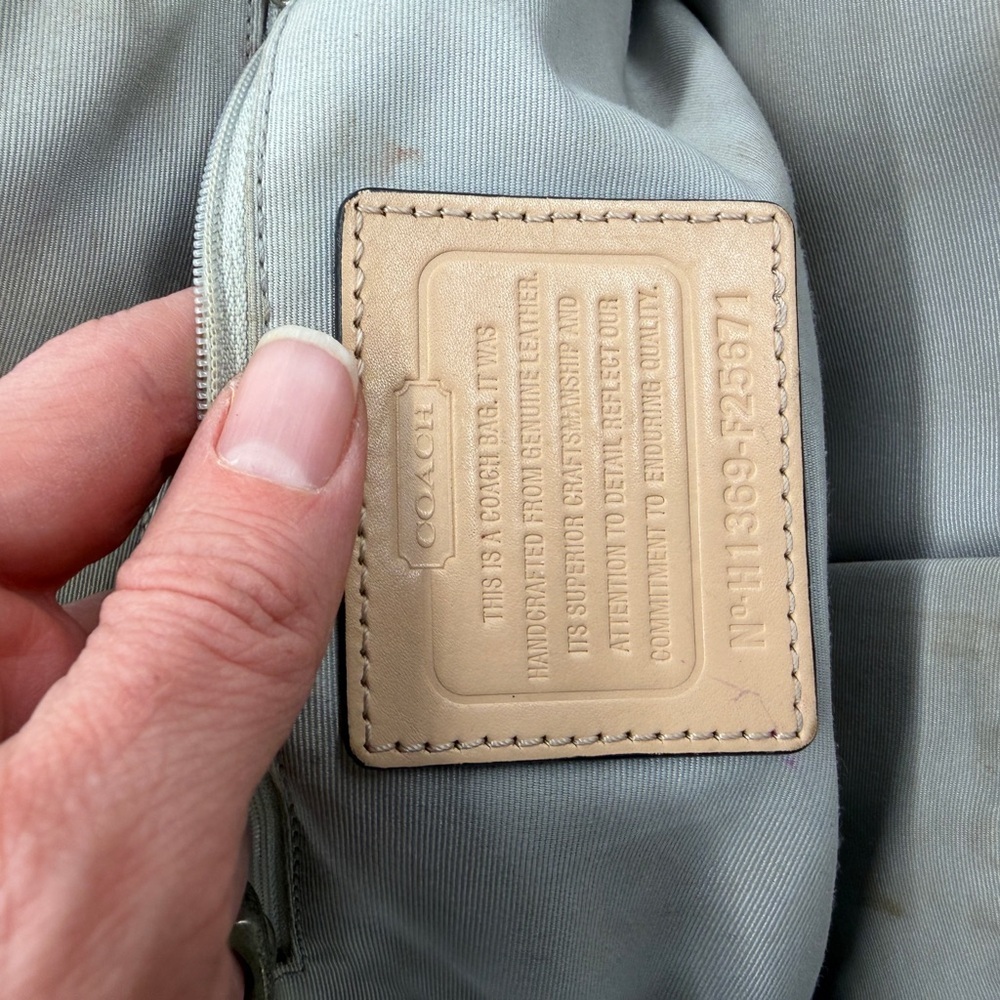 Coach Silver and Tan Leather crossbody replacment strap, fob f peyton bag F25671 - Picture 9 of 9